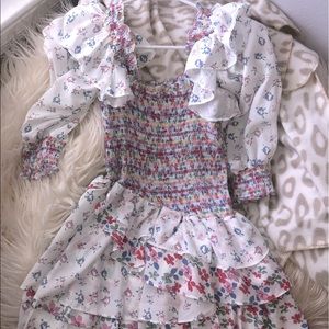 Boho White Floral Mini Dress Gives Loveshackfancy Vibes NWT